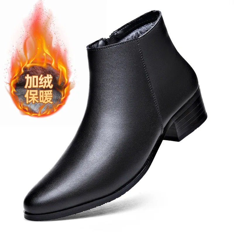 Men's Plush-Lined Leather Chelsea Boots