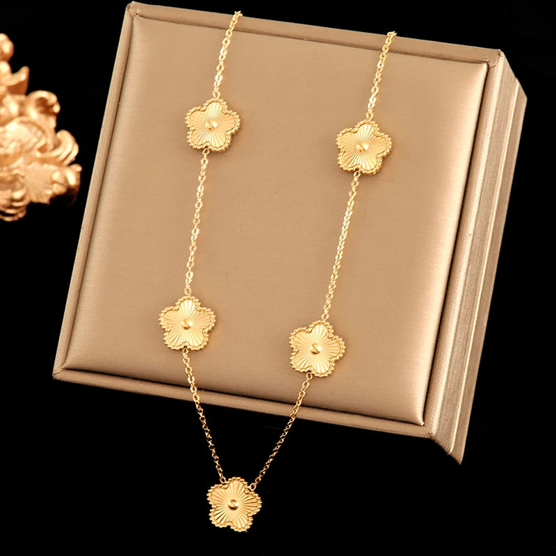 🌸 EILIECK Flower Clover Jewelry Set