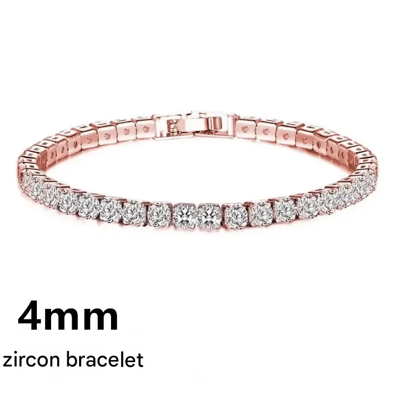 925 Silver Rose Gold Tennis Bracelet