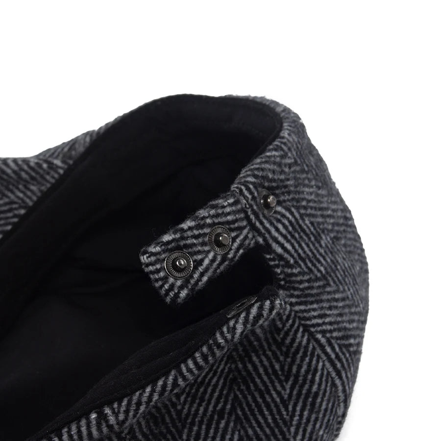 Herringbone Newsboy Beret Cap