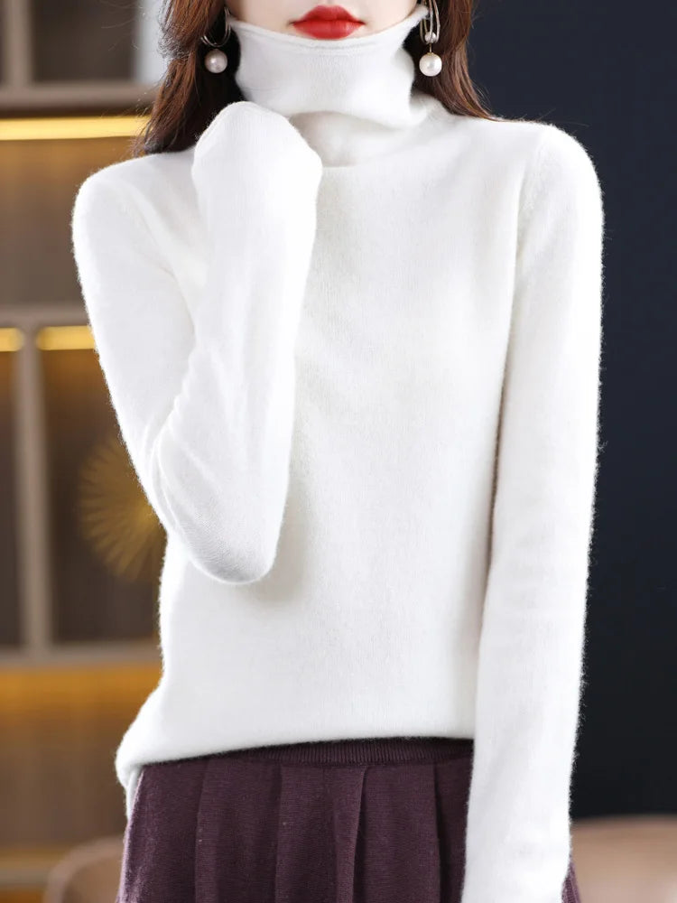 100% Merino Wool Mock Neck Sweater