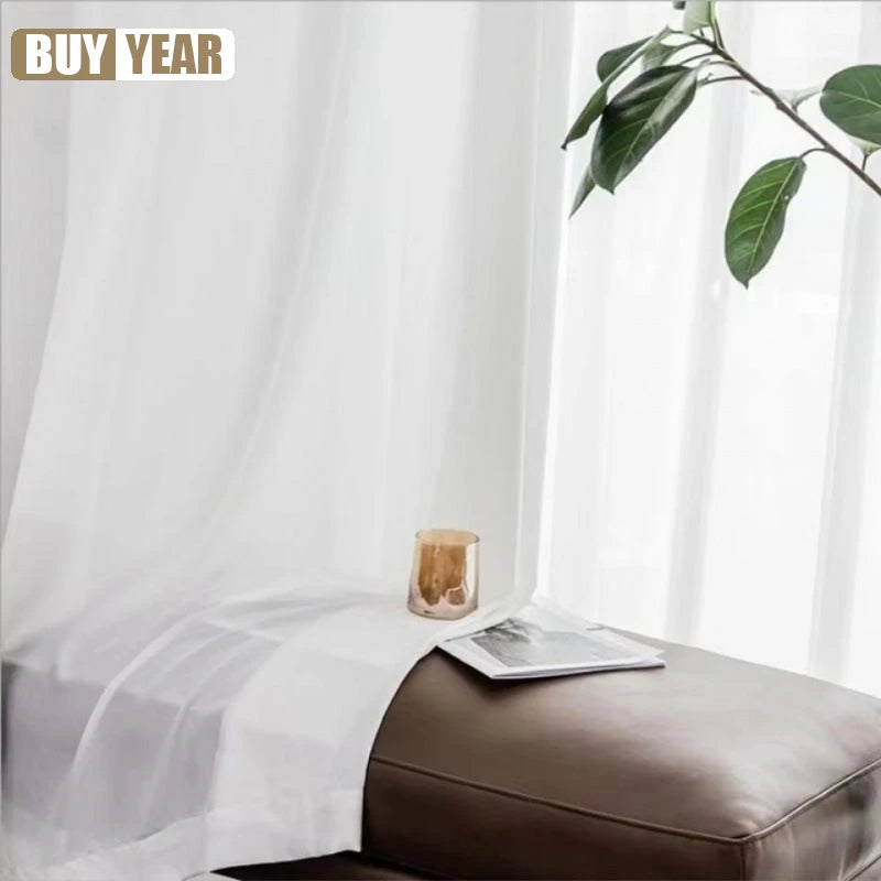 White Chiffon Sheer Curtains