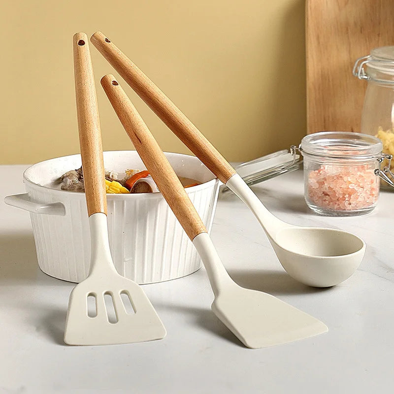 Silicone Spatula & Spoon Set – 3 Pcs