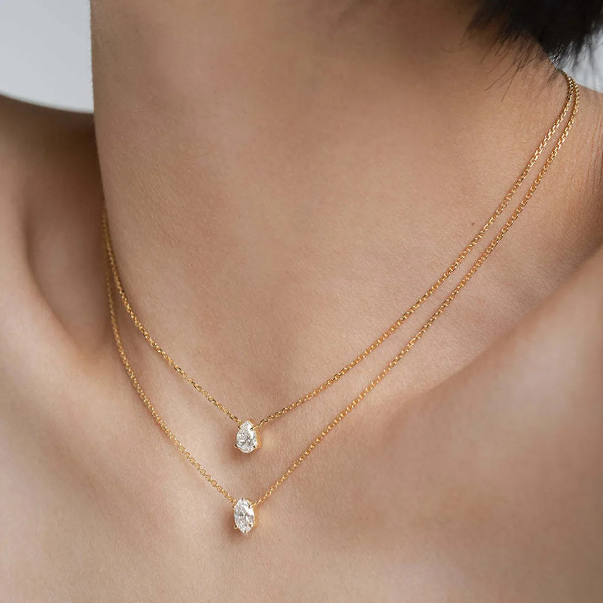 Layered Zircon Pendant Necklace