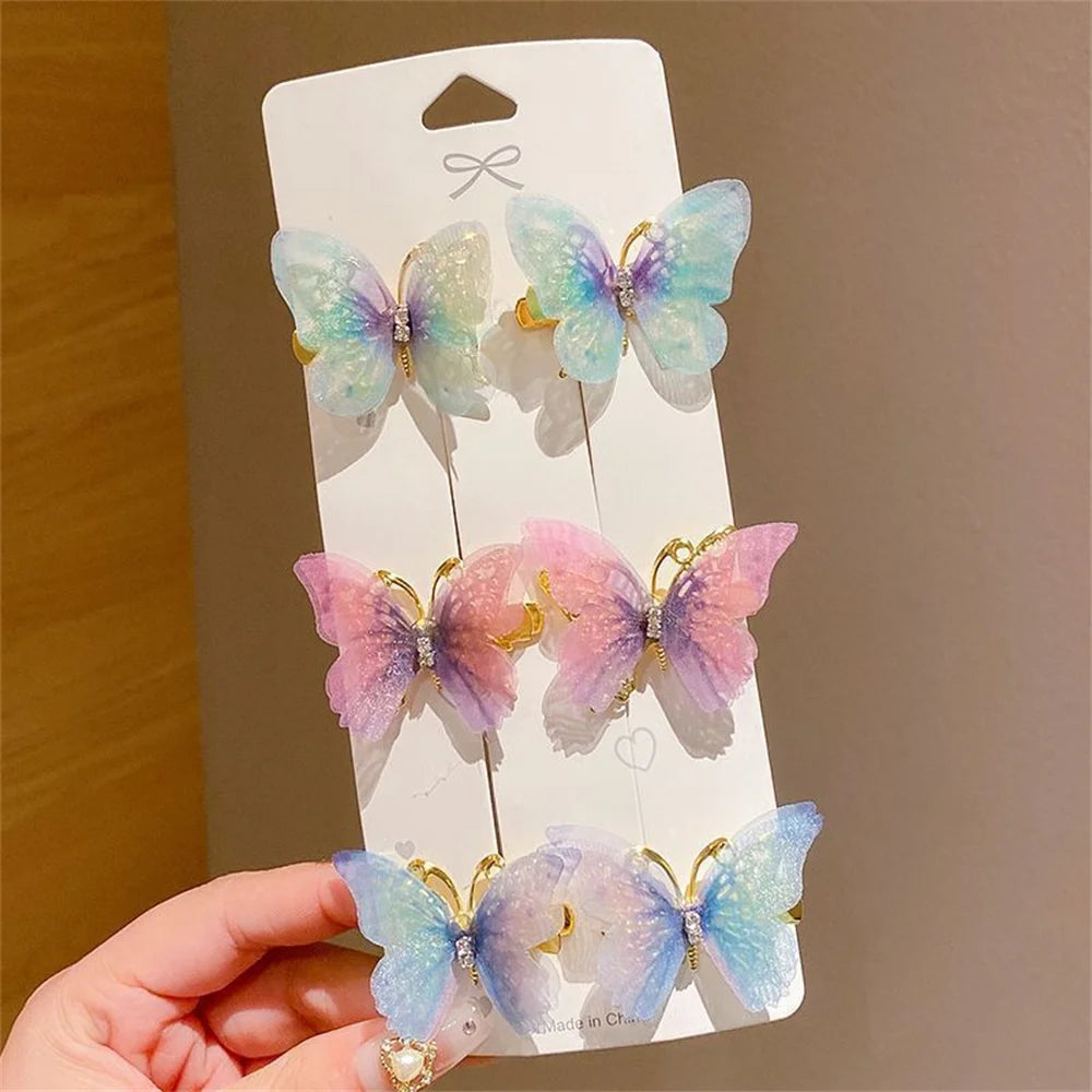 Butterfly Hair Clips Set – 6 Pcs
