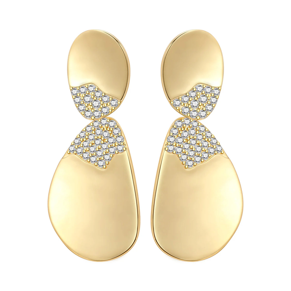 925 Silver 18K Gold Knot Stud Earrings
