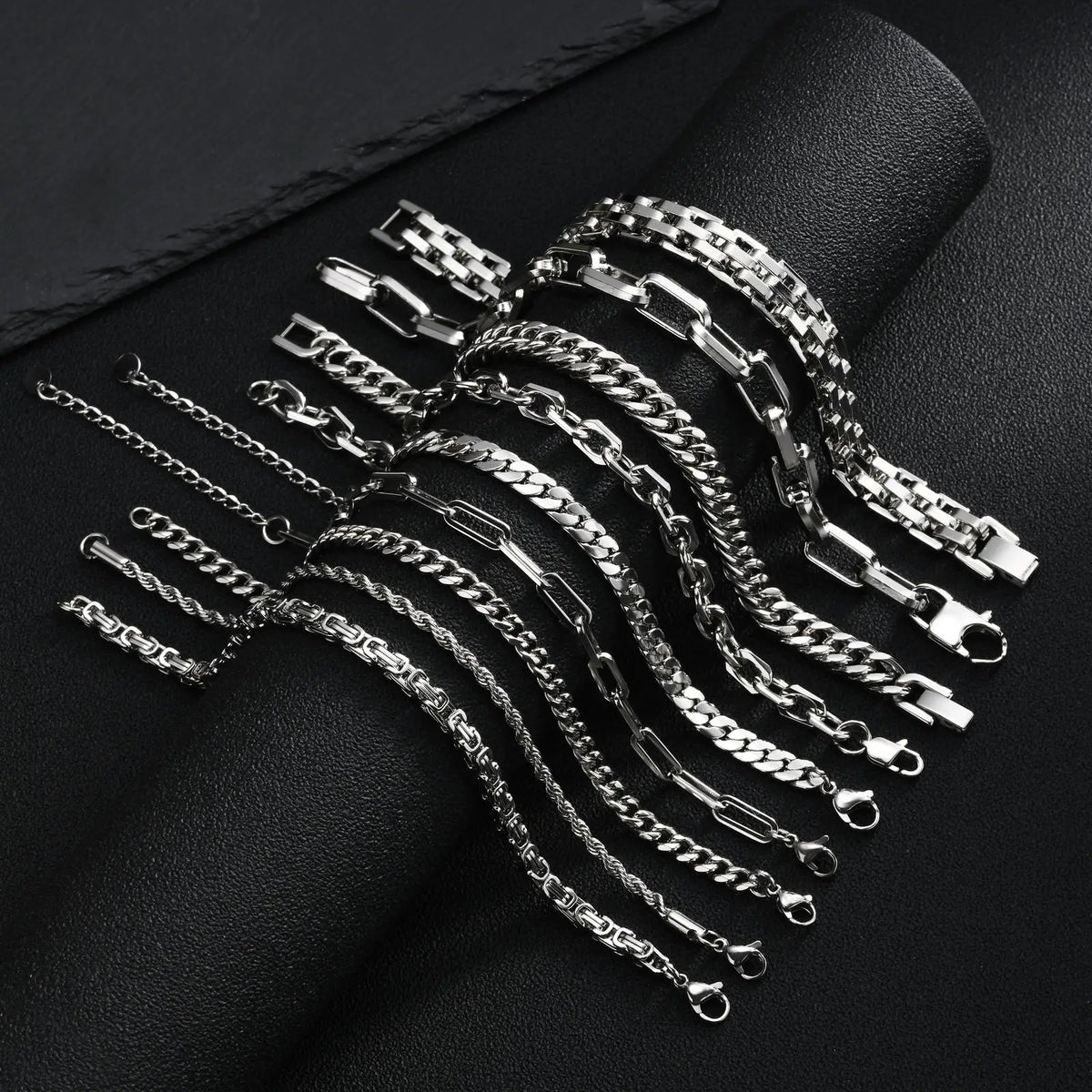 Men's Silver Stainless Steel Chain Bracelet