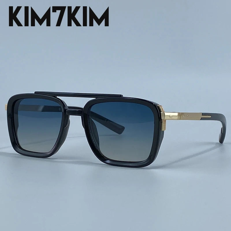 Men's Polarized Double Bridge Square Sunglasses