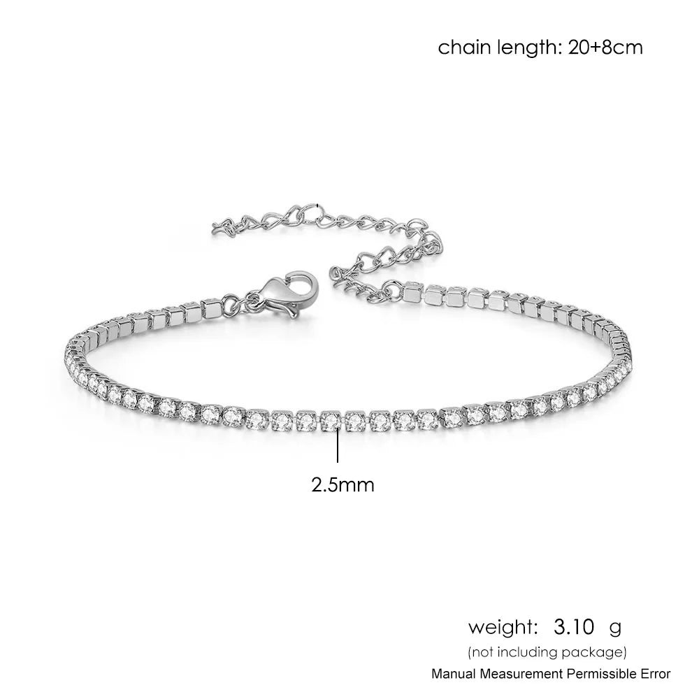 Zircon Tennis Chain Anklet