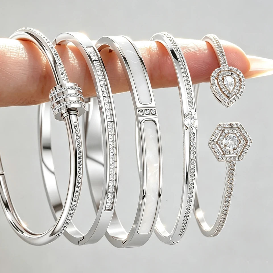 ✨ ZAKOL Sparkling Zircon Bracelet Set