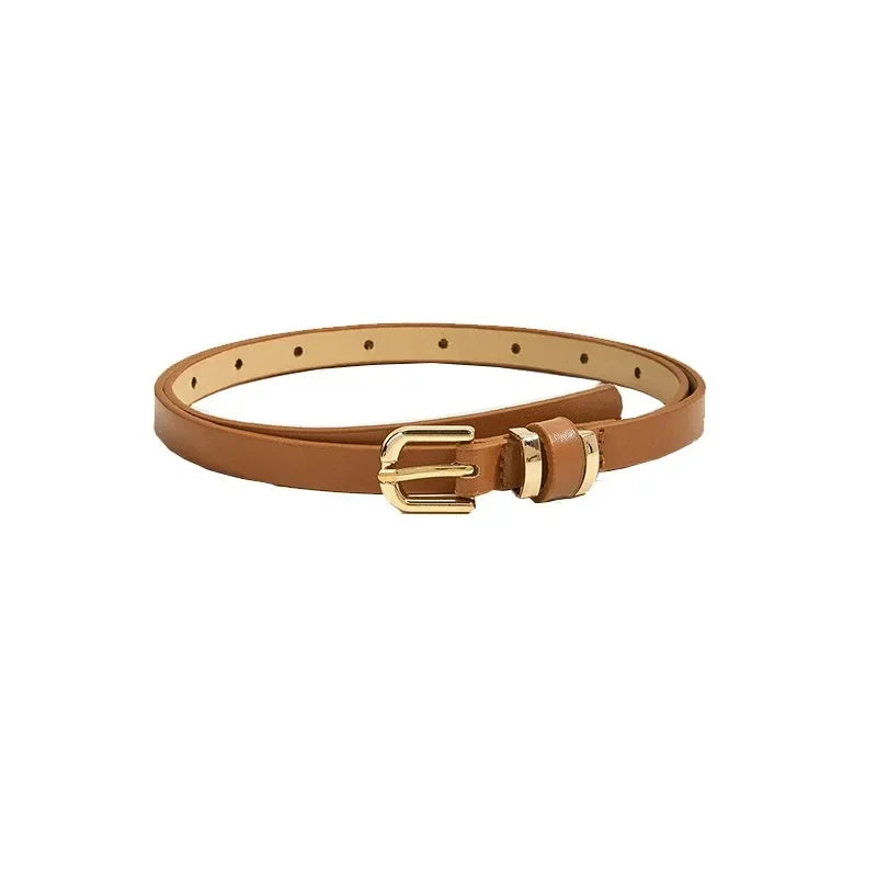 Women's Black Faux Leather Waist Belt