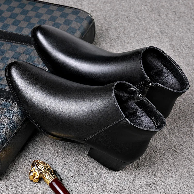 Men's Plush-Lined Leather Chelsea Boots