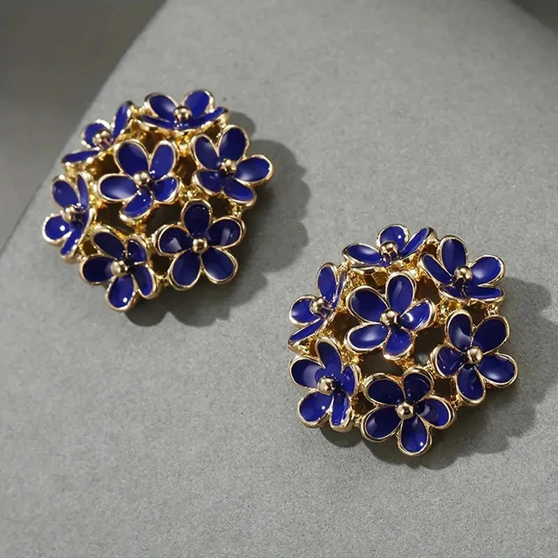 Enamel Flower Stud Earrings