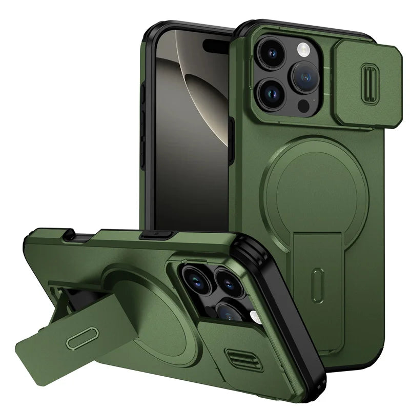 🔒 MagSafe Armor Stand Camera Protection Case