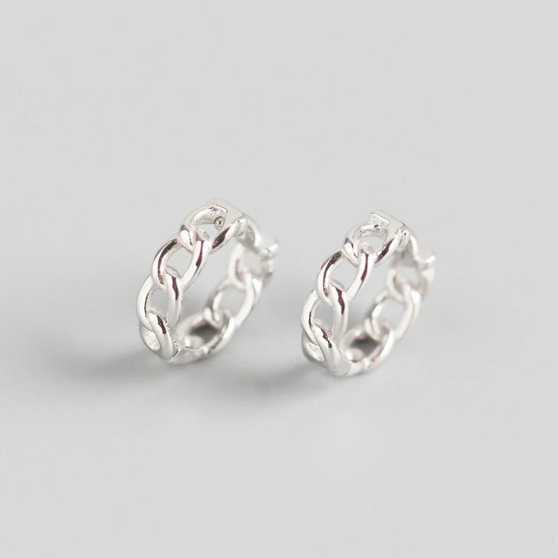 925 Silver Plain Circle Hoop Earrings