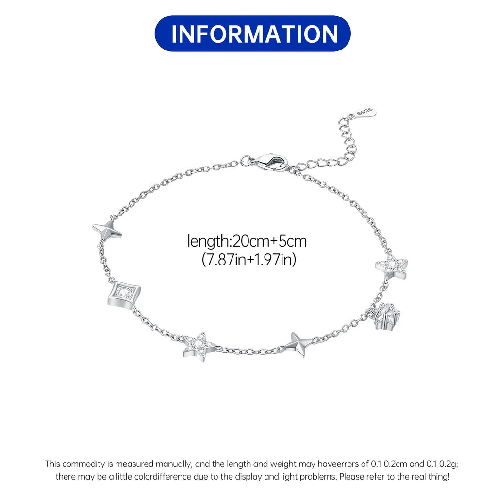925 Silver 18K Gold CZ Layered Anklet