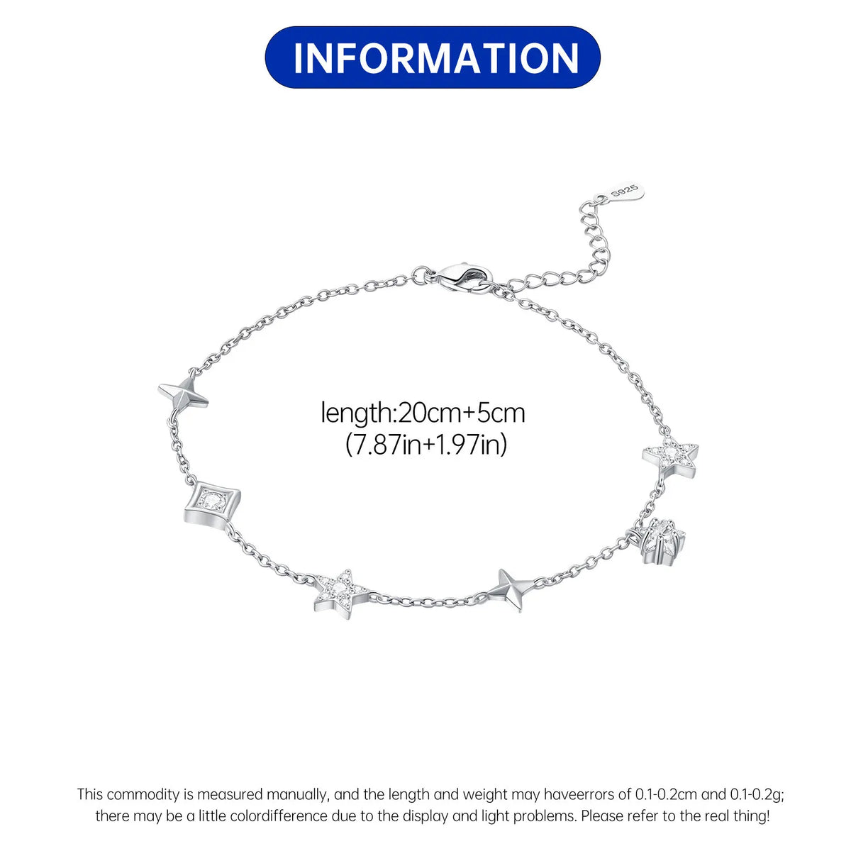 925 Silver 18K Gold CZ Layered Anklet