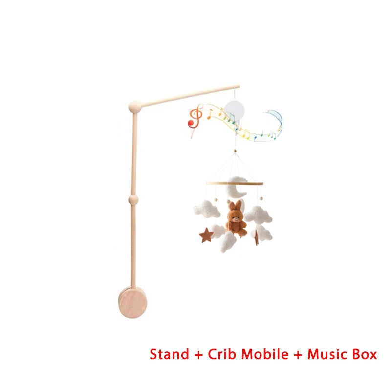 🐻 Wooden Bear Baby Crib Mobile
