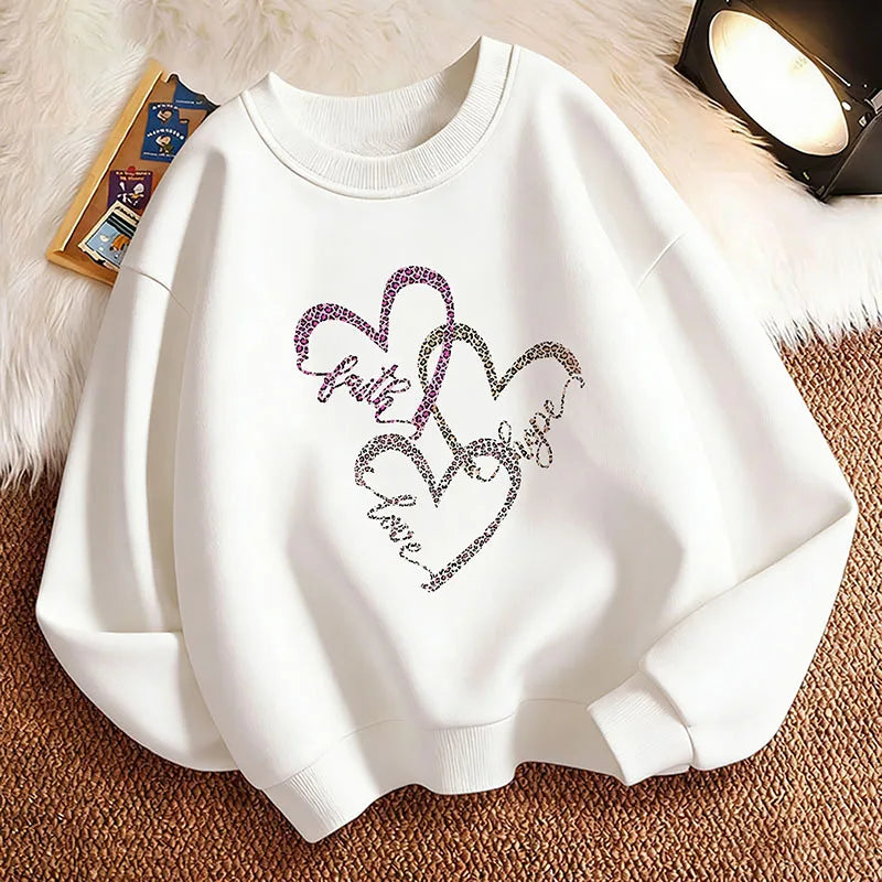 Kids Leopard Heart Sweatshirt