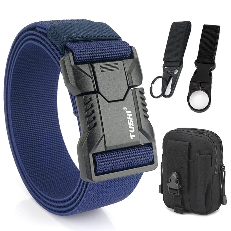 Tactical Elastic Belt with Quick Release Buckle