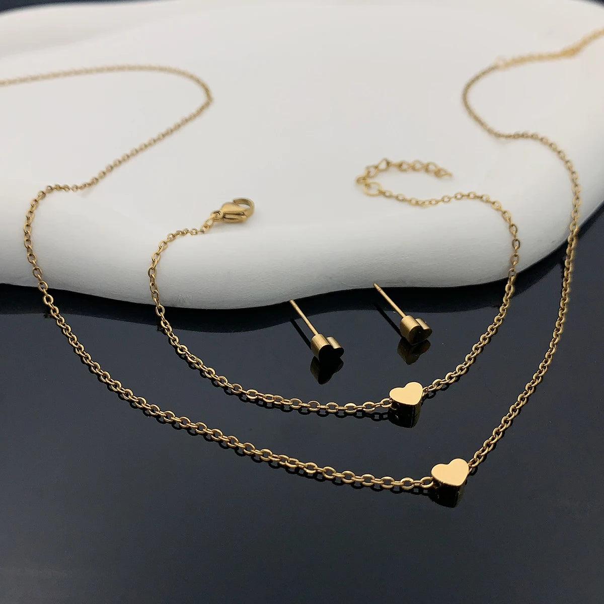 ❤️ Love Jewelry Set Necklace Bracelet Earrings