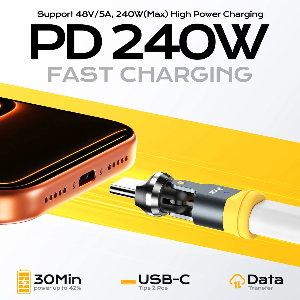 ↩️ AUFU 540° USB-C Fast Charging Adapter