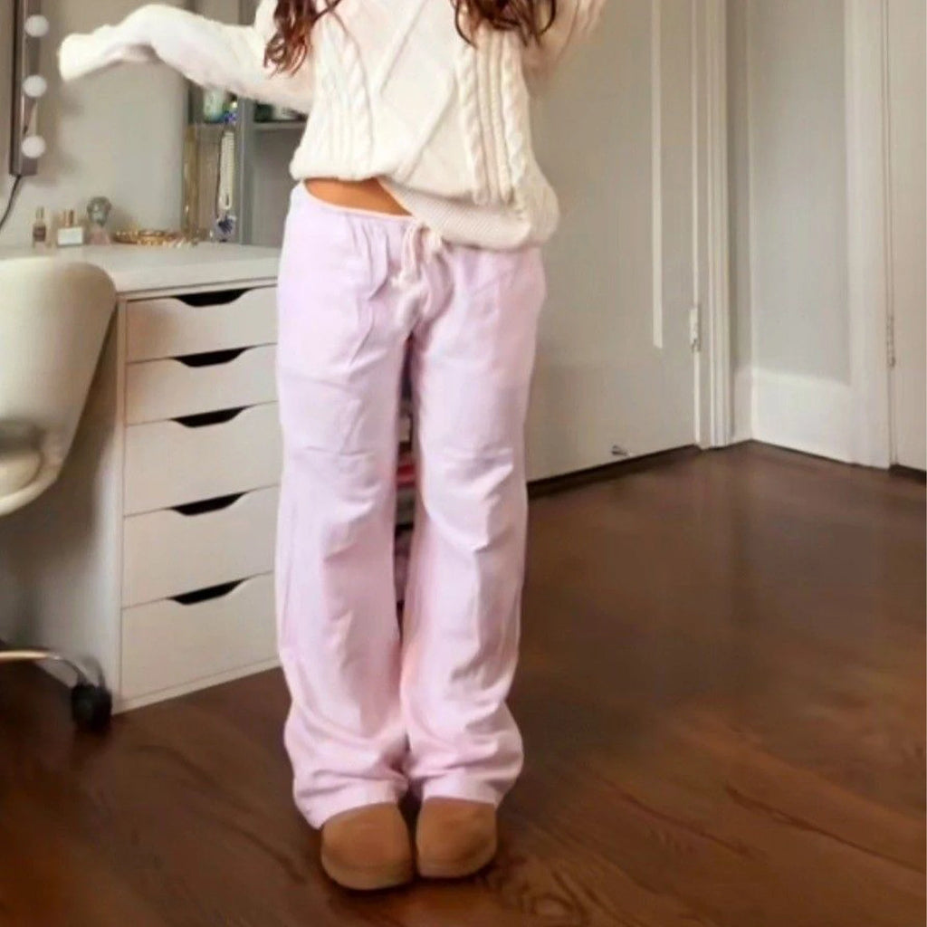 Drawstring Loose Wide-Leg Pants