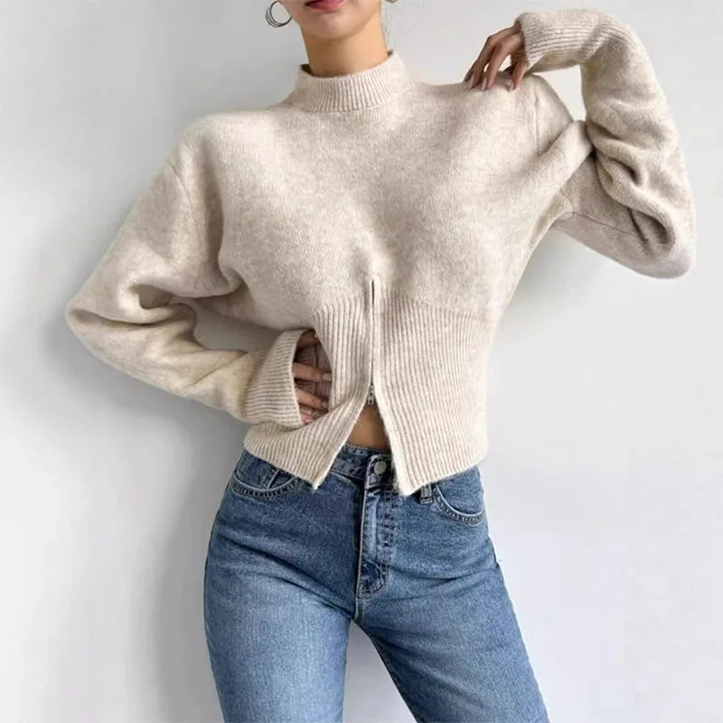 Loose Half-Zip Knit Sweater