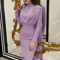 Elegant Long Sleeve Waisted Dress