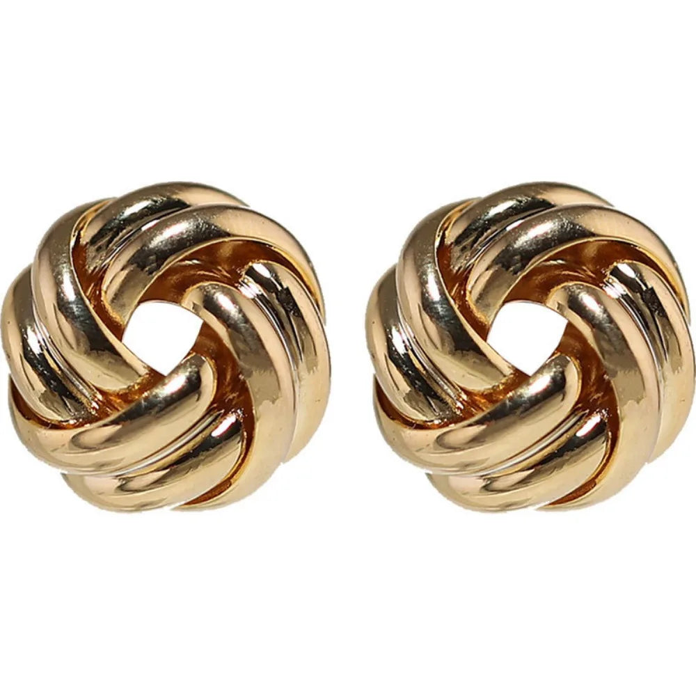 Tiny Gold Twist Stud Earrings