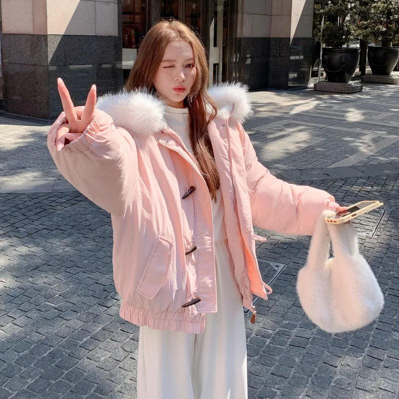 Women's Faux Fur Collar Toggle Parka