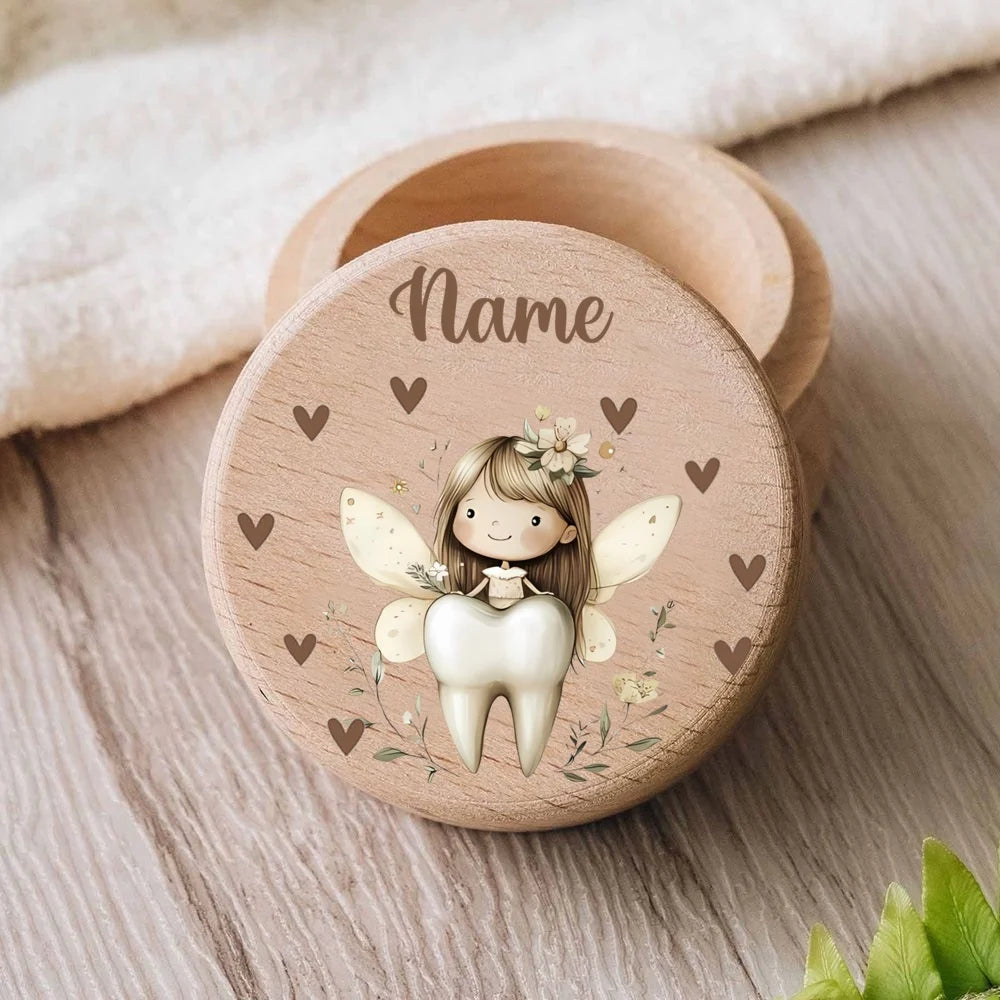 Personalized Wooden Baby Tooth Box