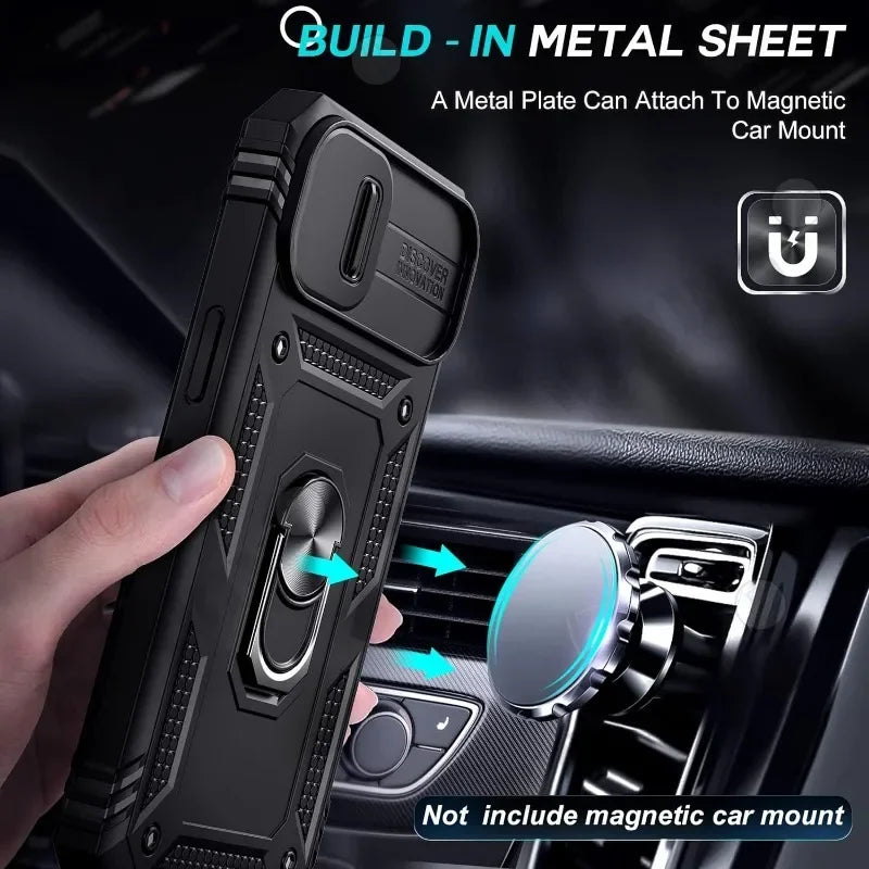 🔄 360° Rotating Kickstand Heavy Duty iPhone Case