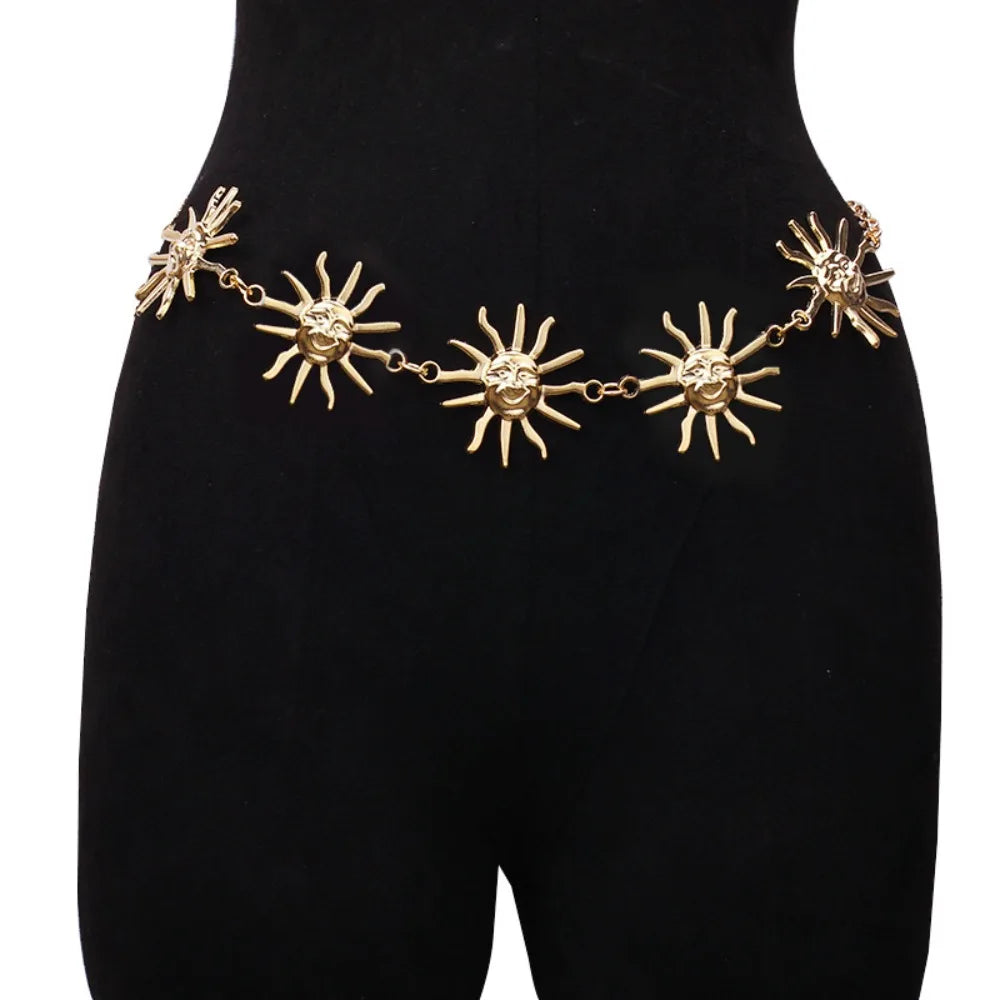 Vintage Sun Metal Waist Chain Belt