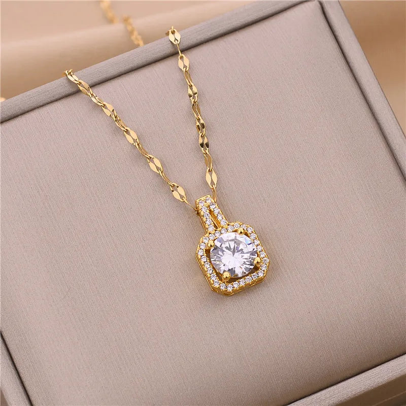 ✨ Light Luxury Zircon Crystal Necklace