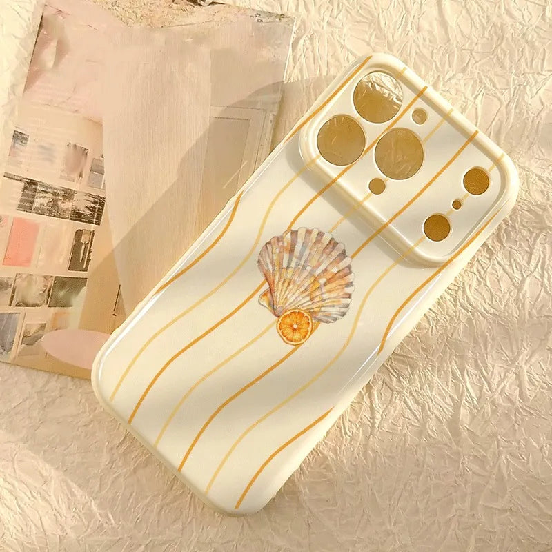 🍊 Watercolor Orange Scallop Phone Case