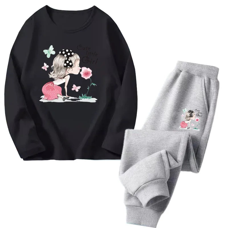Girls Ballet Print Top & Pants Set
