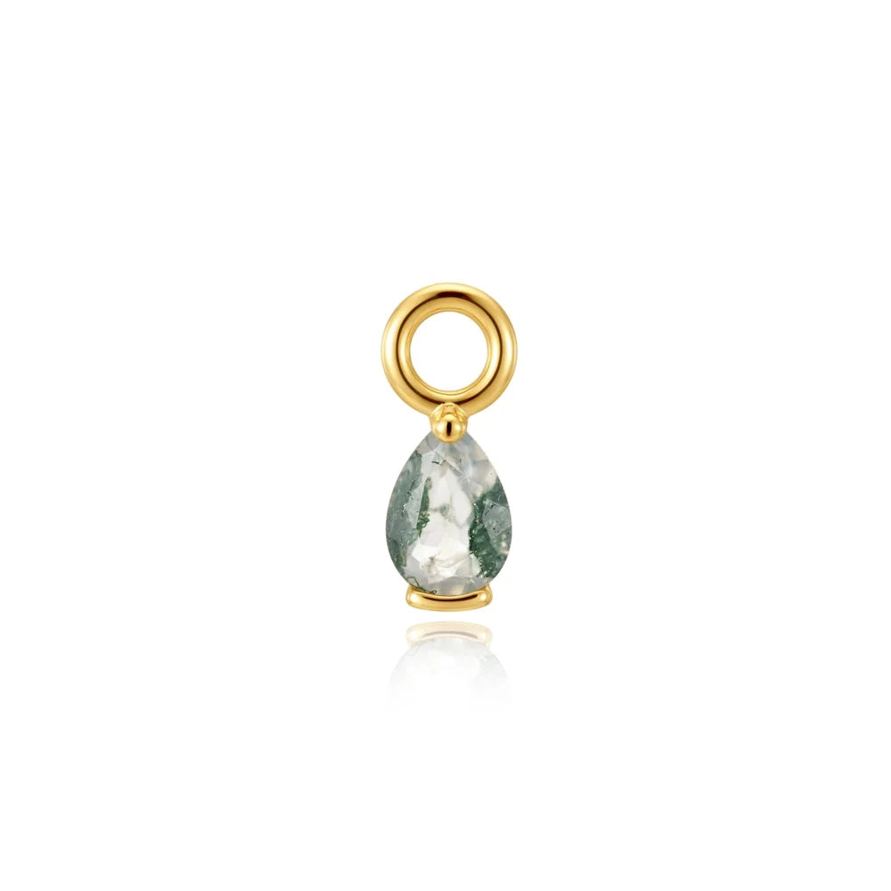 Moss Agate Gold Cartilage Stud (1 Pc)