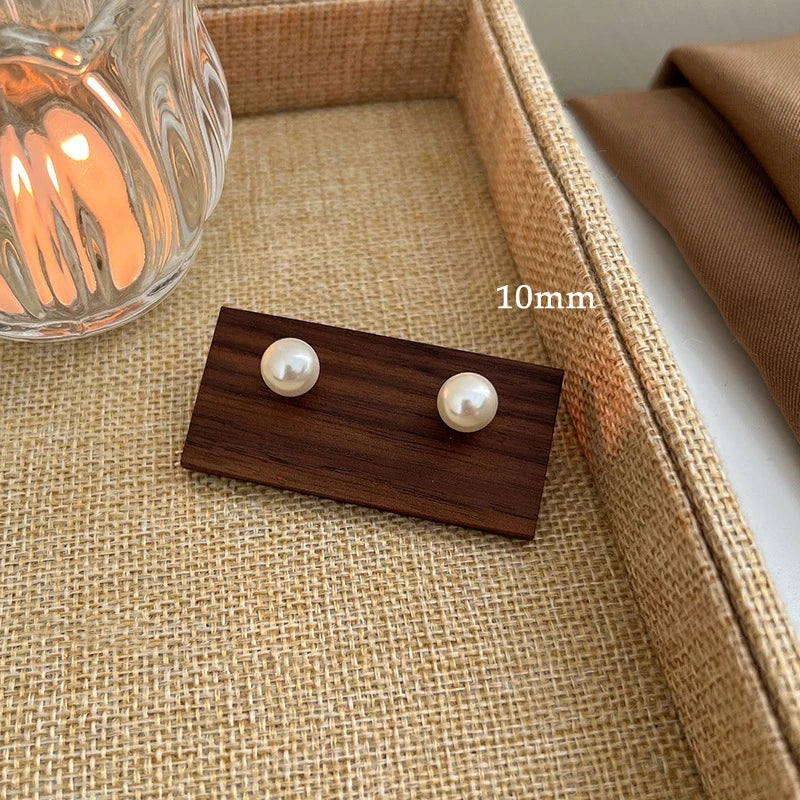 Classic White Pearl Stud Earrings