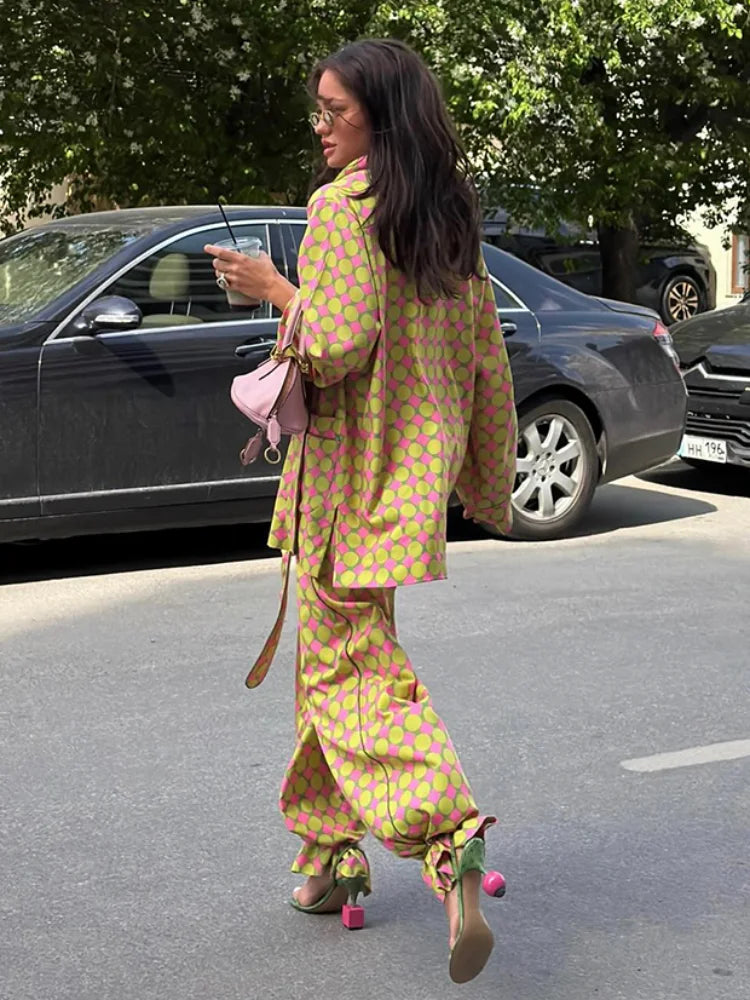 Vintage Print Shirt & Pants Set