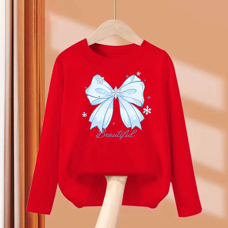 Girls Bow Long Sleeve T-Shirt