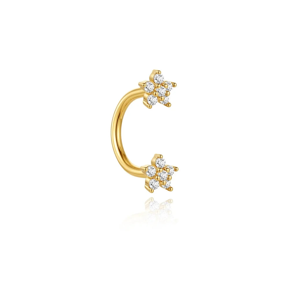 925 Silver Mini CZ Tragus Stud (1 Pc)