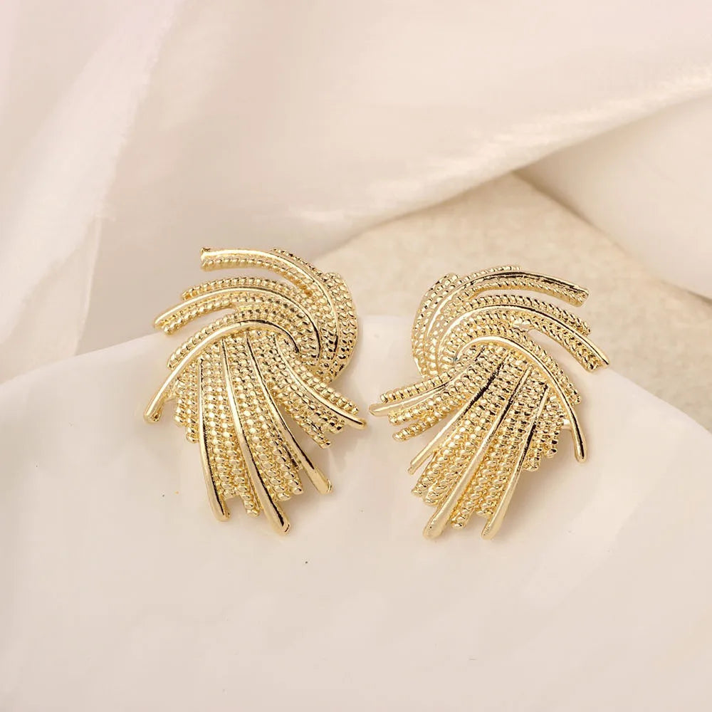Gold Irregular Statement Stud Earrings