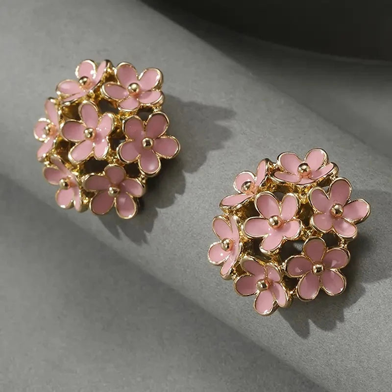 Enamel Flower Stud Earrings