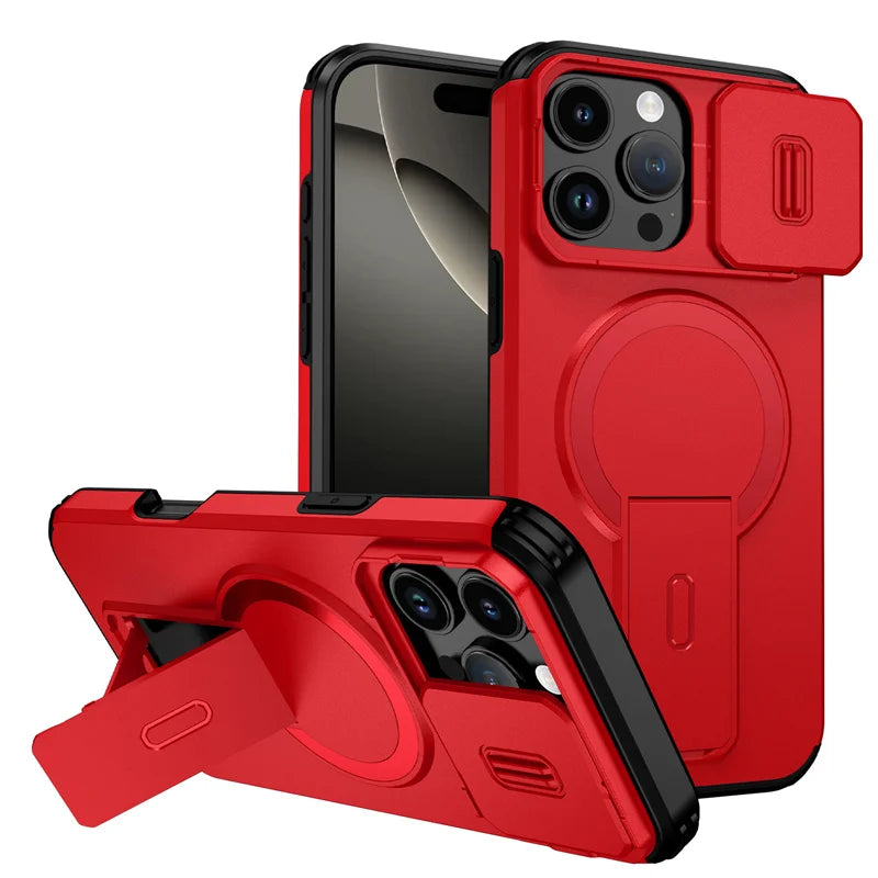🔒 MagSafe Armor Stand Camera Protection Case