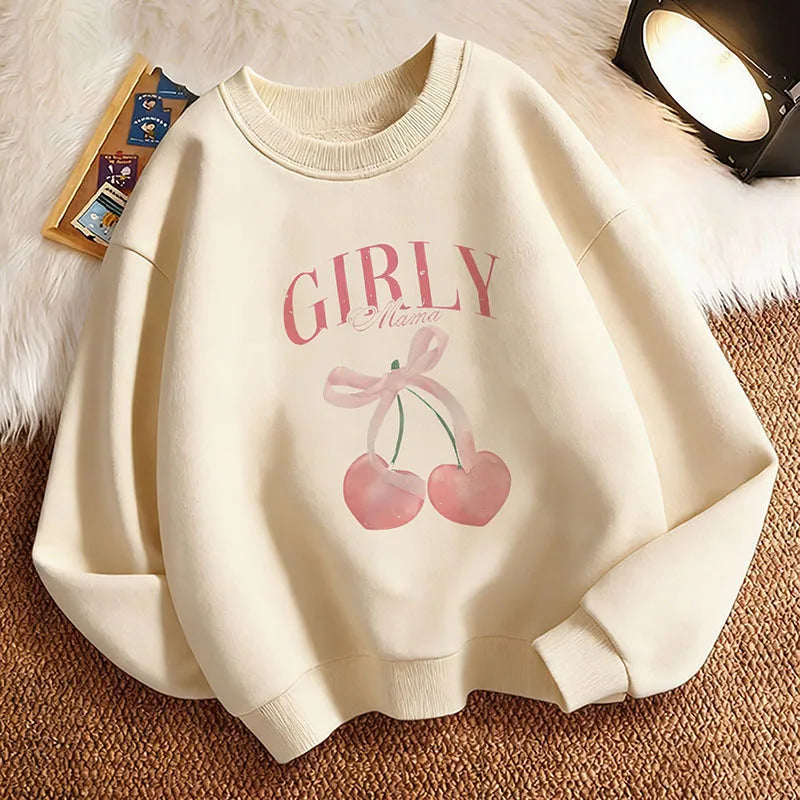 Girls Cherry Print Sweatshirt