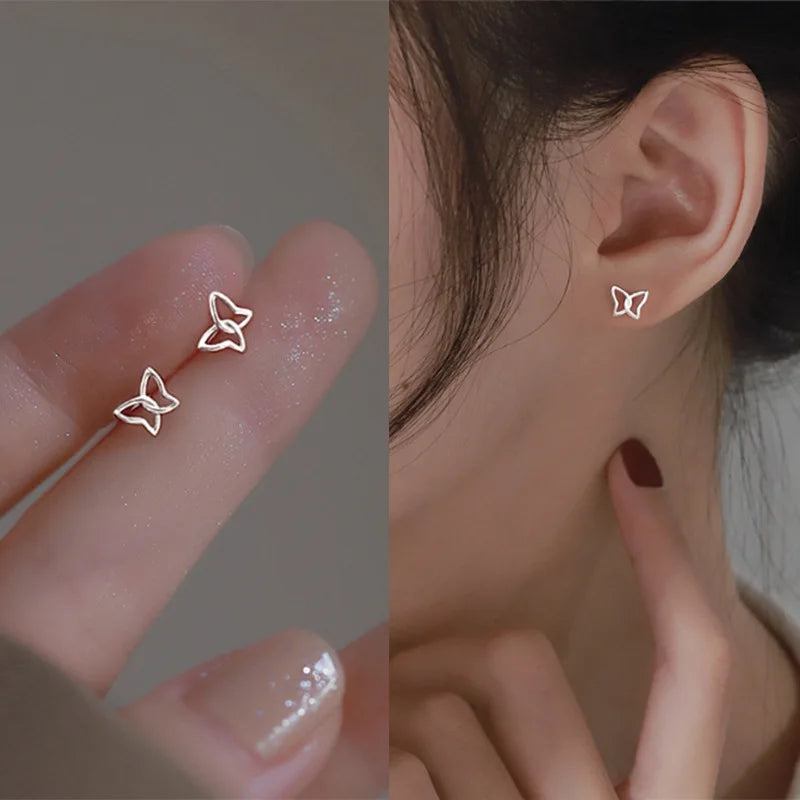 Tiny Metal Charm Stud Earrings