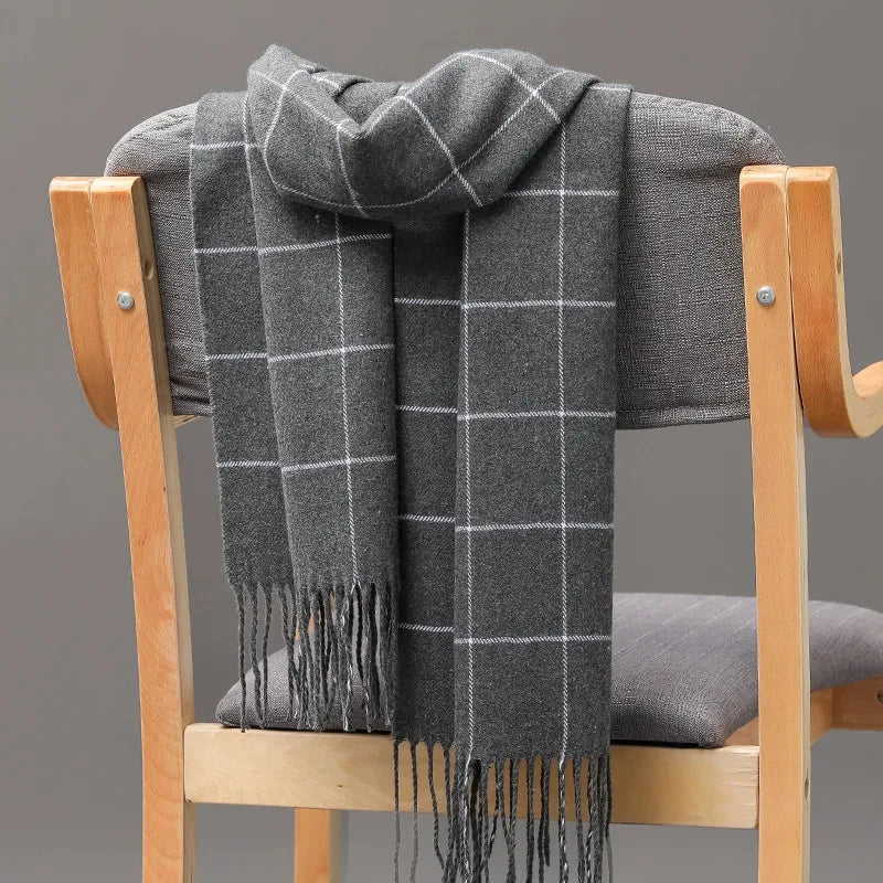 Men's Cashmere-Feel Tassel Scarf