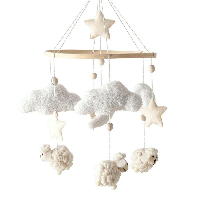 🐻 Wooden Bear Baby Crib Mobile