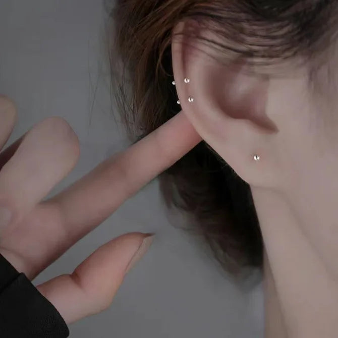 Tiny Metal Charm Stud Earrings